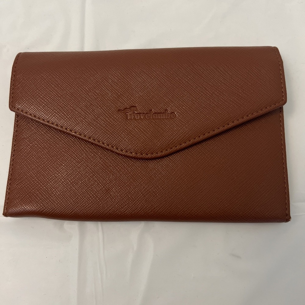 Wallet Travelambo RFID Blocking Bifold Multi Card  Zipper Pocket‎ Brown 7 X 4.5